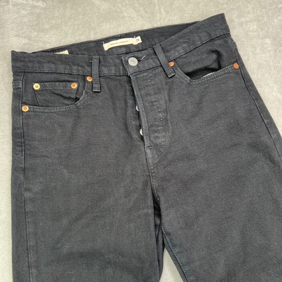 Levi's Denim - Levis Premium Jeans Womens 26 Black Wedgie Straight American Button Fly Denim